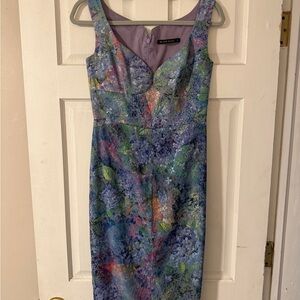 Black Halo Multicolor Floral Midi Dress